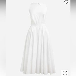 J.Crew High-neck cotton poplin midi dress in White - Size 16